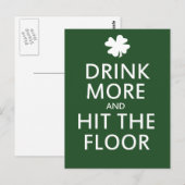 Carte Postale Boire plus et frapper le sol (Devant / Derrière)