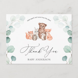 Carte Postale Bois Animaux Douche par Merci postal