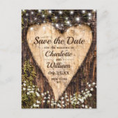 Carte Postale Bois Barque Coeur Bébé Respiration Mariage Enregis (Devant)