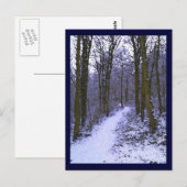 Carte Postale Bois bleu dans la neige (Devant / Derrière)