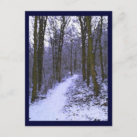 Carte Postale Bois bleu dans la neige (Devant)