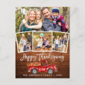 Carte Postale Bois Bracelet Script Camion Rouge Thanksgiving 4 P (Devant)