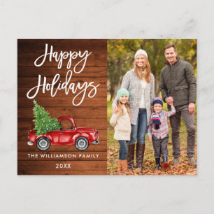 Carte Postale Bois Brosse Script Camion Vintage Photo Vacances