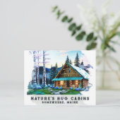 Carte Postale *~* Bois Cabine Stream AP49 Peinture de neige (Debout devant)