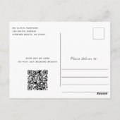 Carte Postale Bois Chaîne Lumières Script Mariage Enregistrer la (Dos)