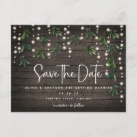 Bois Chaîne Lumières Script Mariage Enregistrer la