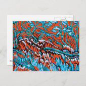 Carte Postale Bois colorés rouges et bleus (Devant / Derrière)