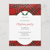 Carte Postale Bois de cerf motif tartan rouge rustique (Devant)