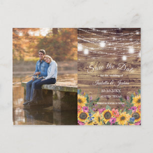 Carte Postale Bois de grange   Guirlande lumineuse  Photo Enregi