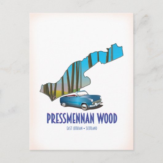 Carte Postale Bois de Pressmennan Écosse (Devant)