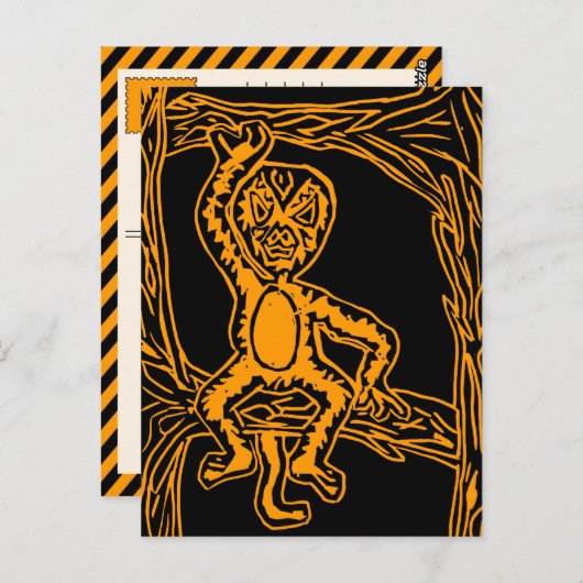 Carte Postale bois de singe (Devant / Derrière)