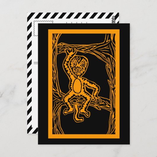 Carte Postale bois de singe (Devant / Derrière)