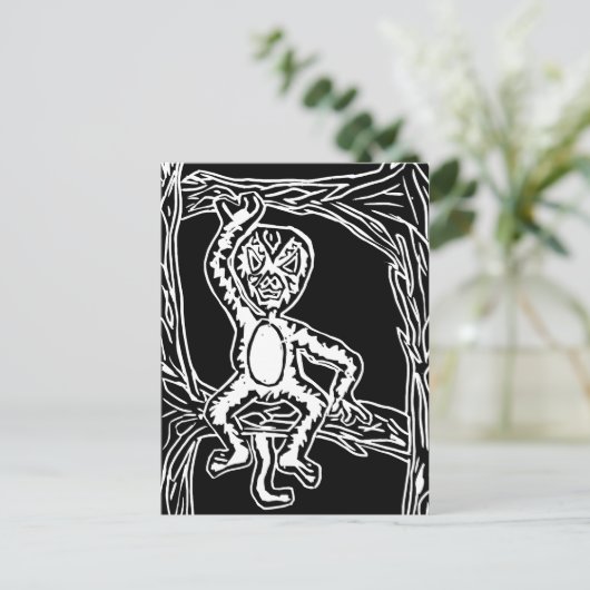 Carte Postale bois de singe (Debout devant)