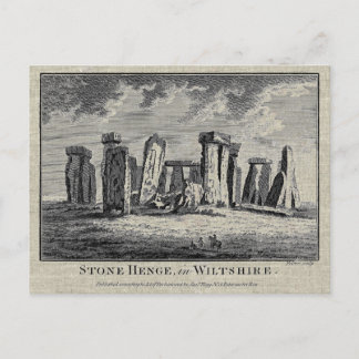 Carte Postale Bois de Stonehenge antique gravure circulaire de p