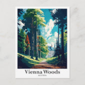 Carte Postale Bois de Vienne Autriche Illustration de voyage vin (Devant)