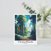 Carte Postale Bois de Vienne Autriche Illustration de voyage vin (Debout devant)