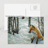 Carte Postale Bois d'hiver, Fox (Devant / Derrière)