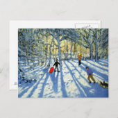 Carte Postale Bois en hiver près d'Ashbourne Derbyshire (Devant / Derrière)