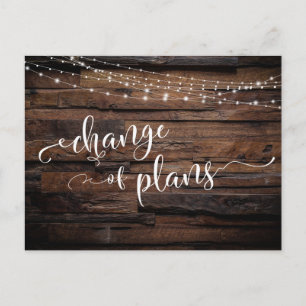 Carte Postale Bois et lumières Changement de plans Mariage repor