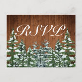 Carte Postale Bois neigeux et forêt Pin de campagne RSVP Invitat (Devant)