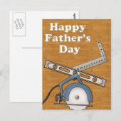 Carte Postale Bois/Outils D1 - Bonne Fête des pères (Devant / Derrière)