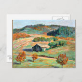 Carte Postale Bois - Paysage du début de l'automne (Devant / Derrière)