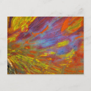 Carte Postale Bois Pétrifié Coloré en Gros Plan