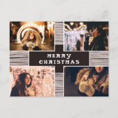 Carte Postale Bois rustique 4 Photo Collage photo Photo de Noël (Devant)