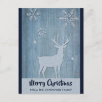 Bois rustique Bleu renne Pays Noël