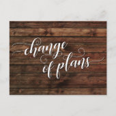 Carte Postale Bois rustique Changement de plans Mariage reporté (Devant)