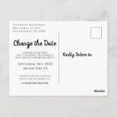 Carte Postale Bois rustique Changer la date de report du Mariage (Dos)