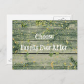 Carte Postale Bois Rustique Choisissez Heureusement Jamais Après (Devant / Derrière)