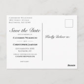 Carte Postale Bois rustique Enregistrer la date Rose Faire-part  (Dos)