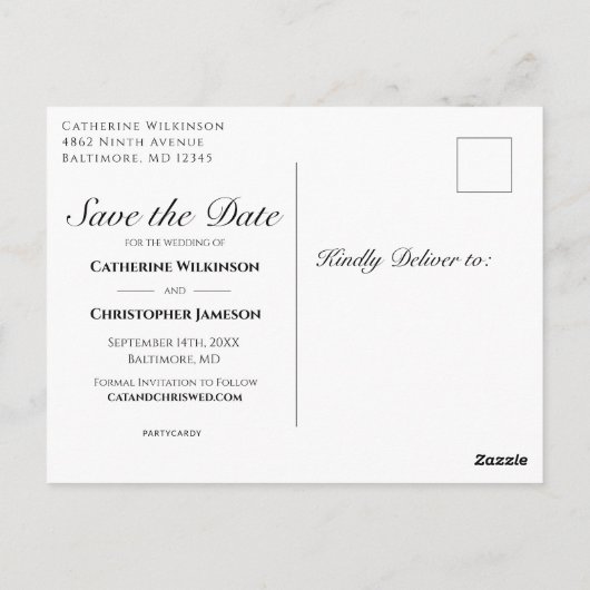 Carte Postale Bois rustique Enregistrer la date Rose Faire-part (Dos)