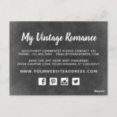 Carte Postale Bois rustique et dentelle Merci en damier (Dos)