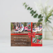 Carte Postale Bois rustique et enveloppement de Noël | 3 Collage (Debout devant)