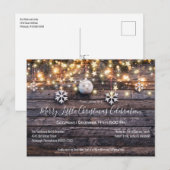 Carte Postale Bois rustique et lumières Noël Invitation (Devant / Derrière)