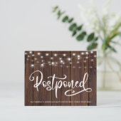 Carte Postale Bois rustique Lumières Mariage Postponton (Debout devant)