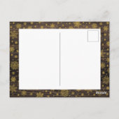 Carte Postale Bois Rustique & Or | Collage Photo d'Arbre de Noël (Dos)