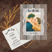 Carte Postale Bois Rustique Planks Mariage Photo Enregistrer Dat