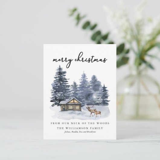 Carte Postale Bois rustiques Joyeux Noël (Debout devant)