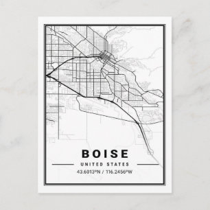 Carte Postale Boise Idaho USA Travel City Map Poster