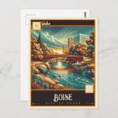 Carte Postale Boise, Idaho | VINTAGE (Devant / Derrière)