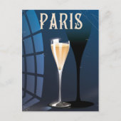 Carte Postale Boisson à vin de Paris affiche de voyage de style (Devant)