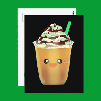 Carte Postale Boisson au café moka mixée et glacée