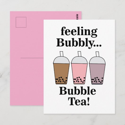 Carte Postale Boisson Bubble Tea Drôle (Devant / Derrière)