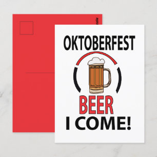 Carte Postale Boisson de bière Oktoberfest Drôle Oktoberfest