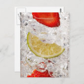 Carte Postale Boisson de chaux de fraise (Devant / Derrière)