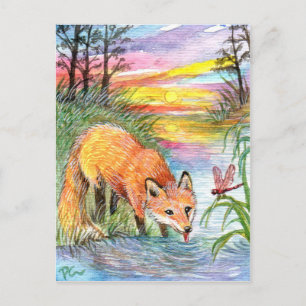 Carte Postale Boisson Fox par Riverside