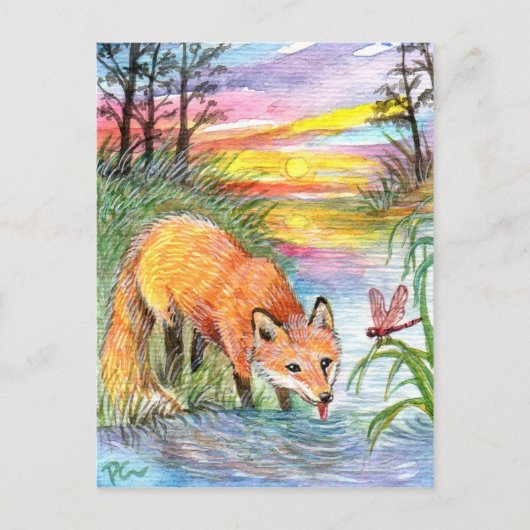 Carte Postale Boisson Fox par Riverside (Devant)